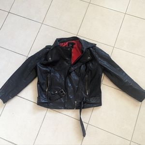 Asos Black Leather Motorcycle Jacket
